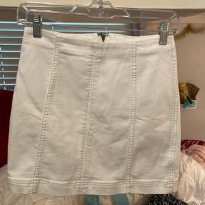 Free People modern femme denim mini skirt - white